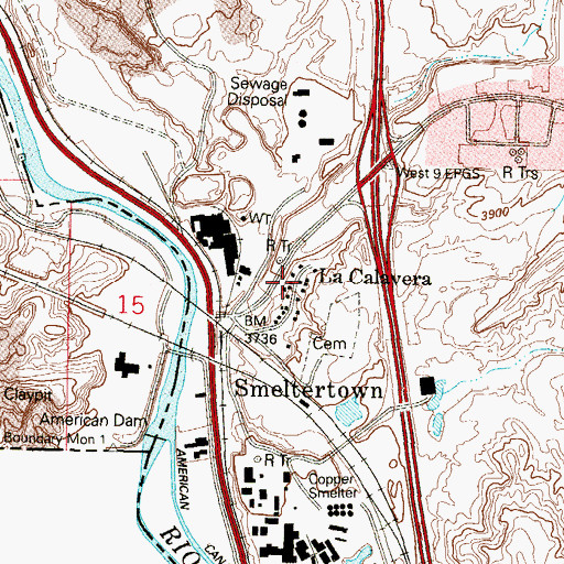 Topographic Map of La Guna, TX