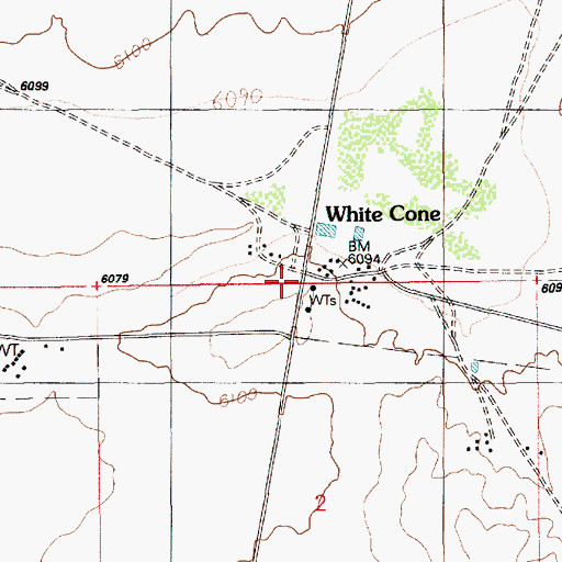 Topographic Map of White Cone, AZ