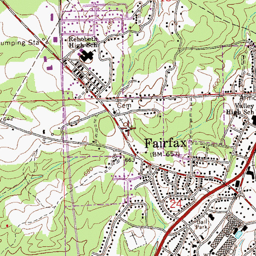 Topographic Map of Rehobeth Baptist Church, AL