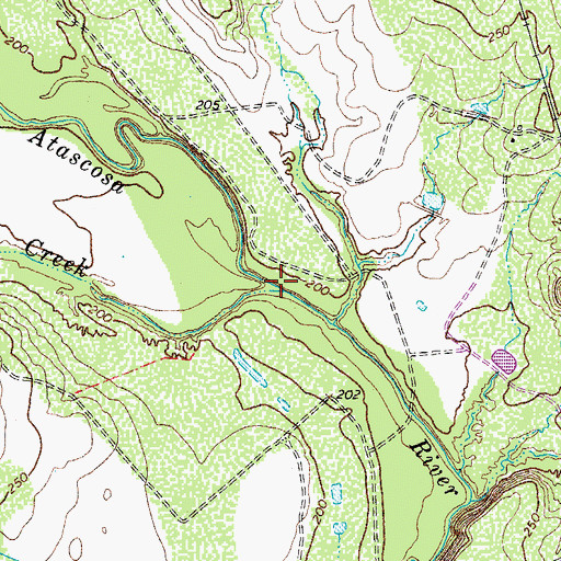 Topographic Map of La Parita Creek, TX