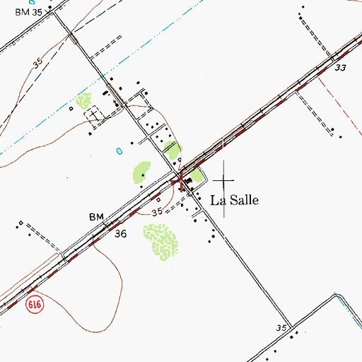 Topographic Map of La Salle, TX
