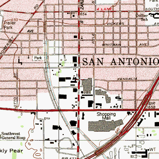 Topographic Map of La Salle High School, TX