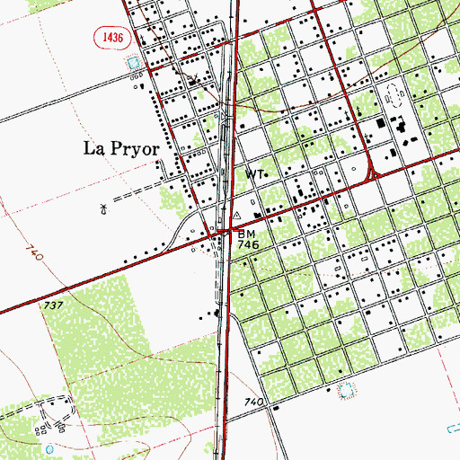 Topographic Map of La Pryor, TX