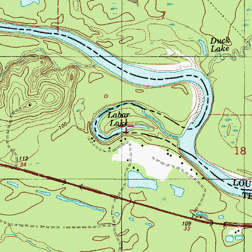 Topographic Map of Labar Lake, TX