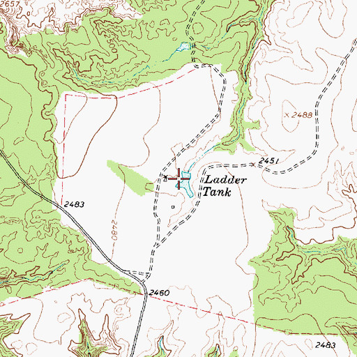 Topographic Map of Ladder Tank, TX