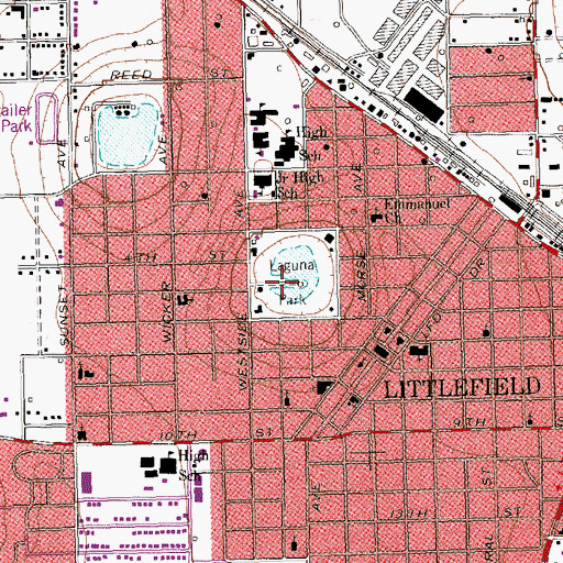 Topographic Map of Laguna Park, TX