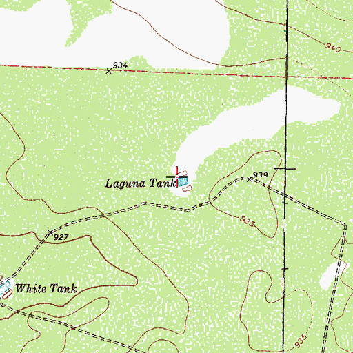 Topographic Map of Laguna Tank, TX