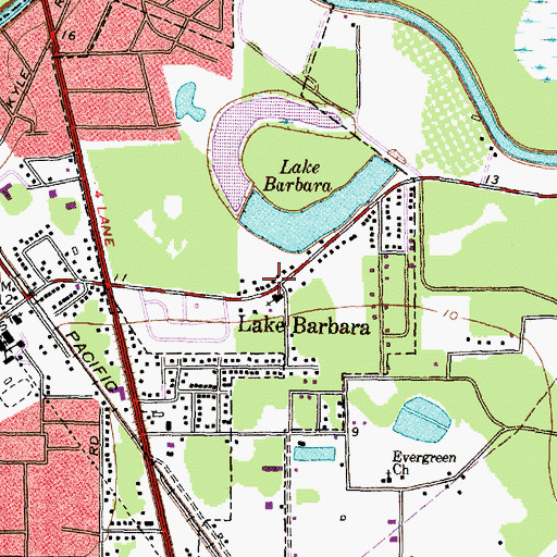 Topographic Map of Lake Barbara, TX