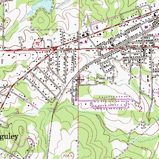 Topographic Map of Saint James Baptist Church, AL