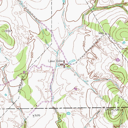 Topographic Map of Lake Valley Cemetery, TX