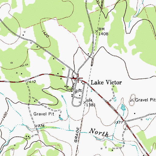 Topographic Map of Lake Victor, TX