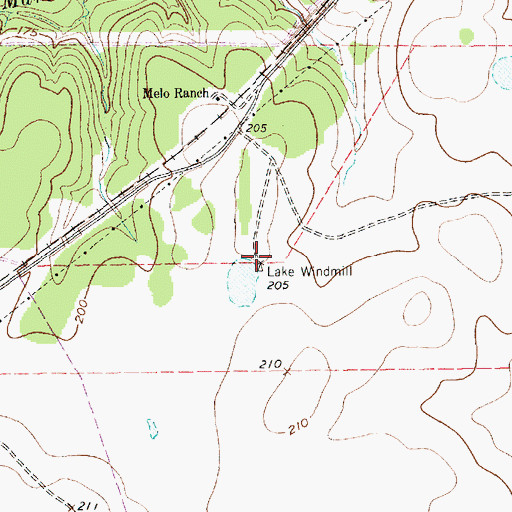 Topographic Map of Lake Windmill, TX