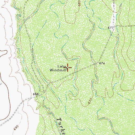 Topographic Map of Lake Windmill, TX