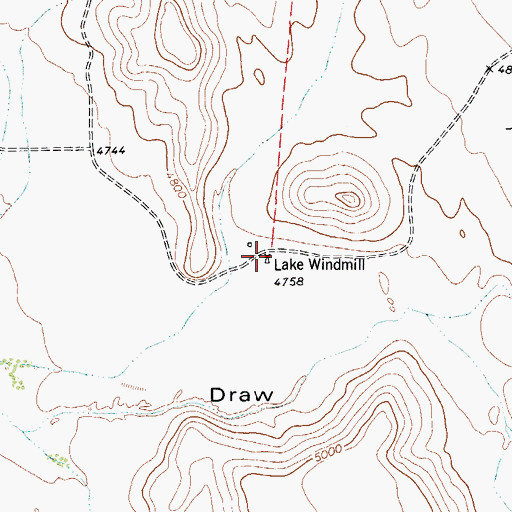 Topographic Map of Lake Windmill, TX