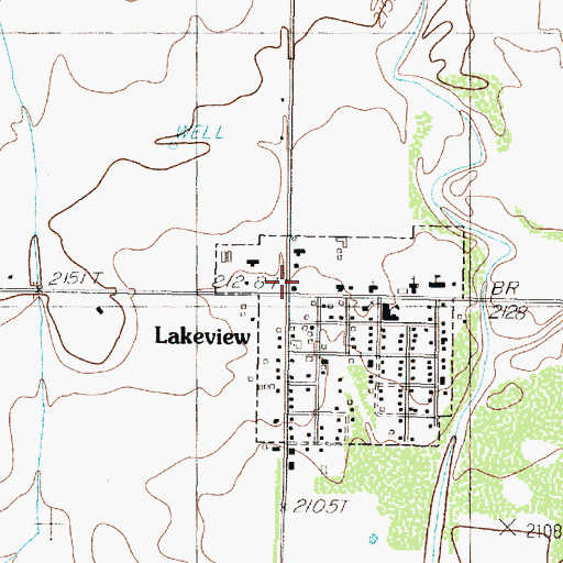 Topographic Map of Lakeview, TX