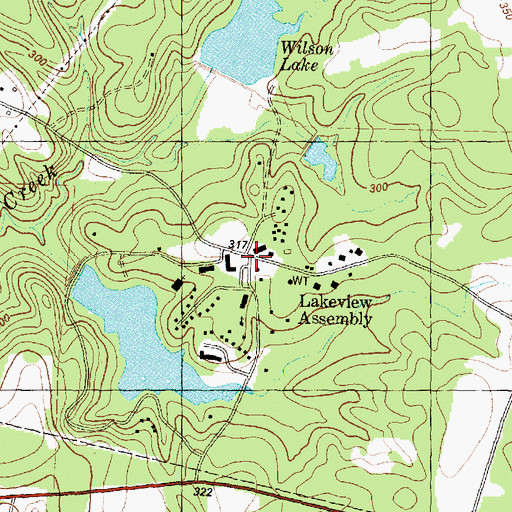 Topographic Map of Lakeview Assembly, TX