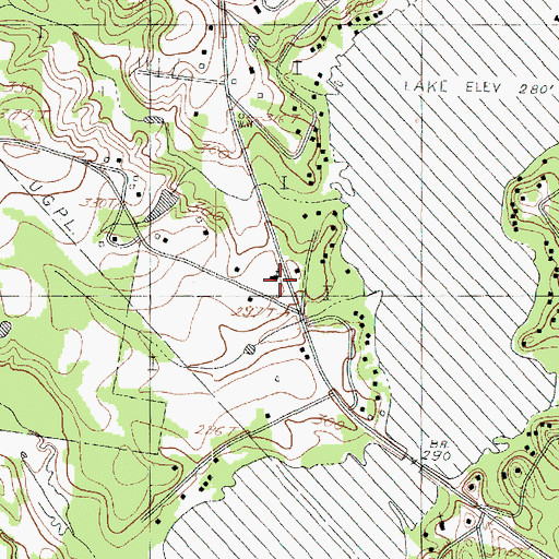 Topographic Map of Lakeview Church, TX