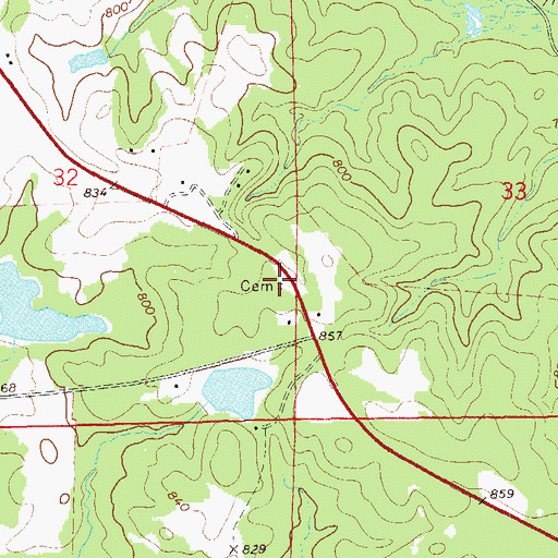 Topographic Map of Spratling Cemetery, AL