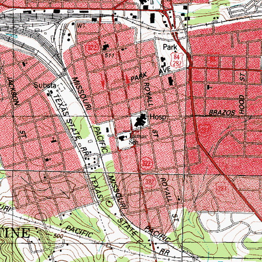 Topographic Map of Lamar School, TX