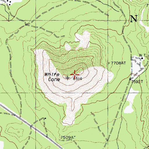 Topographic Map of White Cone, AZ