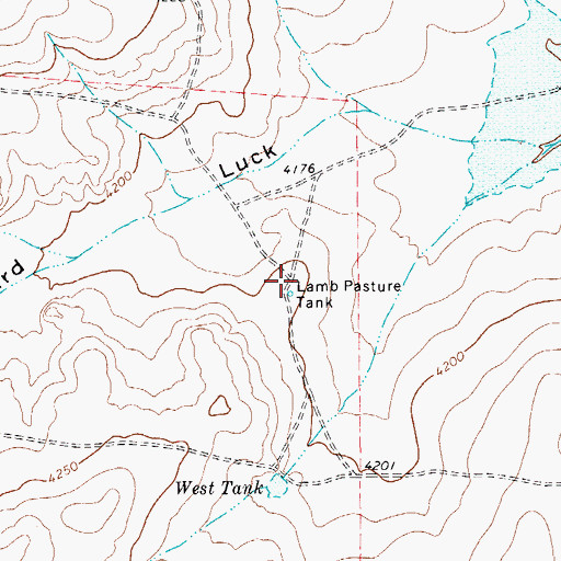 Topographic Map of Lamb Pasture Tank, TX