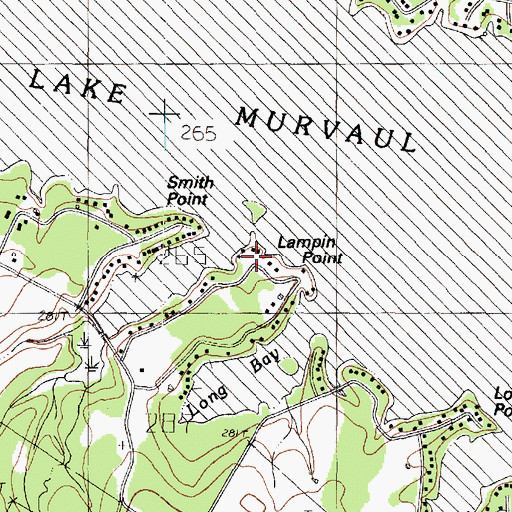 Topographic Map of Lampin Point, TX