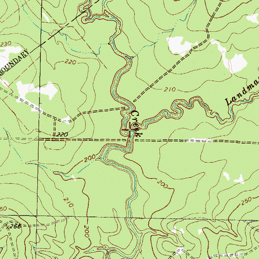 Topographic Map of Landman Creek, TX
