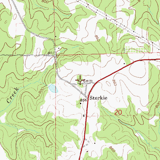 Topographic Map of Sturkie Cemetery, AL
