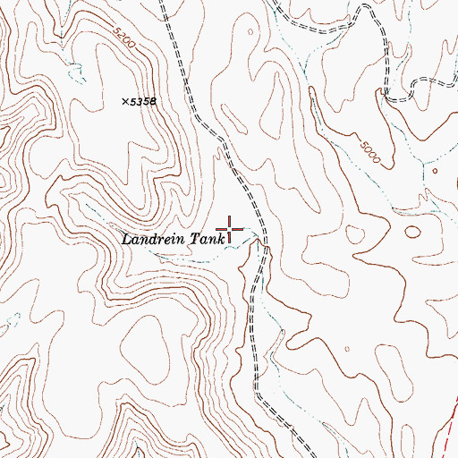 Topographic Map of Landrein Tank, TX