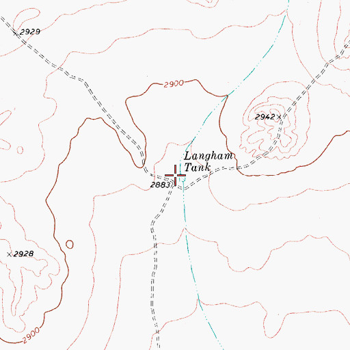 Topographic Map of Langham Tank, TX