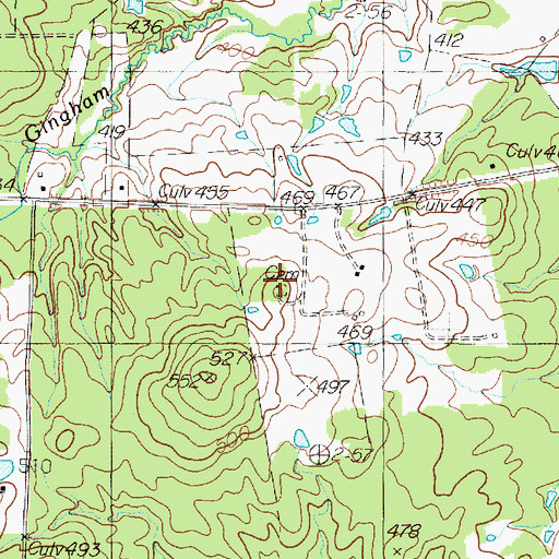Topographic Map of Langston-Spence Cemetery, TX