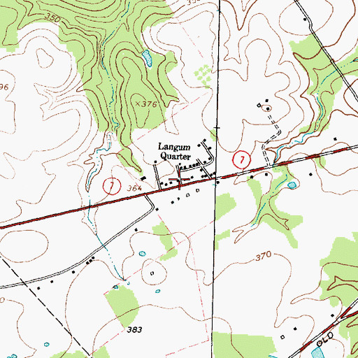 Topographic Map of Langum Quarter, TX