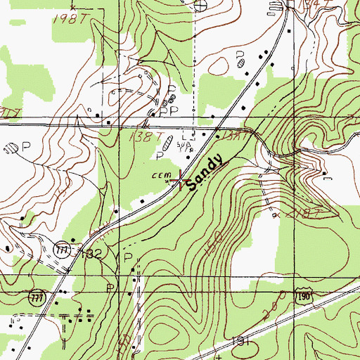 Topographic Map of Lanier Cemetery, TX