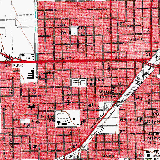 Topographic Map of Lannom Park, TX