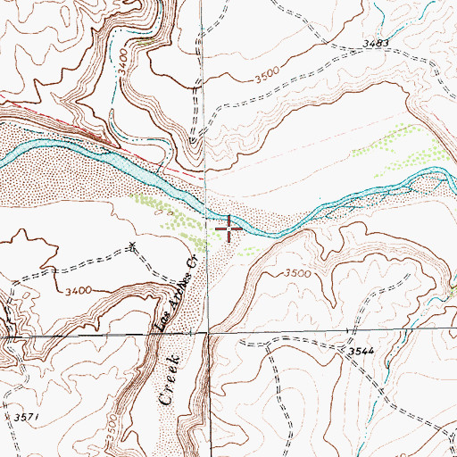 Topographic Map of Las Arches Creek, TX