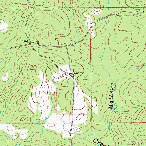 Topographic Map of Tatum Cemetery, AL