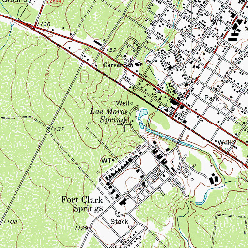 Topographic Map of Las Moras Spring, TX