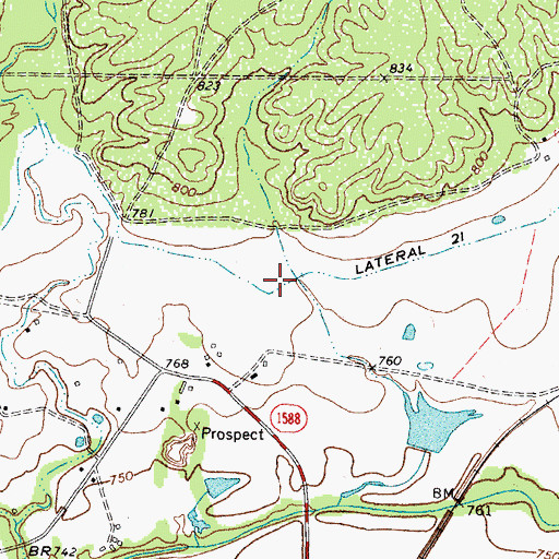 Topographic Map of Lateral Twentyone, TX