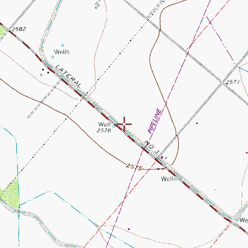 Topographic Map of Lateral Number Three, TX