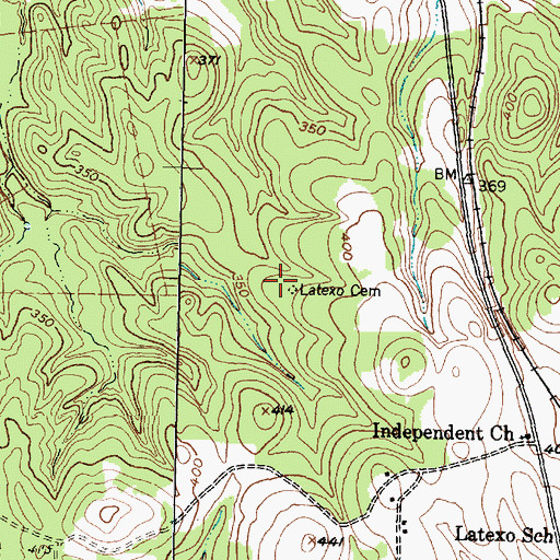 Topographic Map of Latexo Cemetery, TX