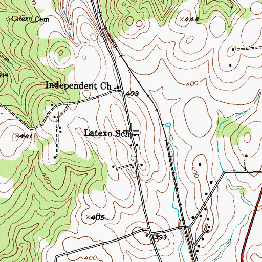 Topographic Map of Latexo School, TX