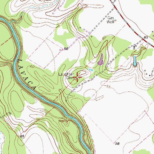 Topographic Map of Laughter Cemetery, TX