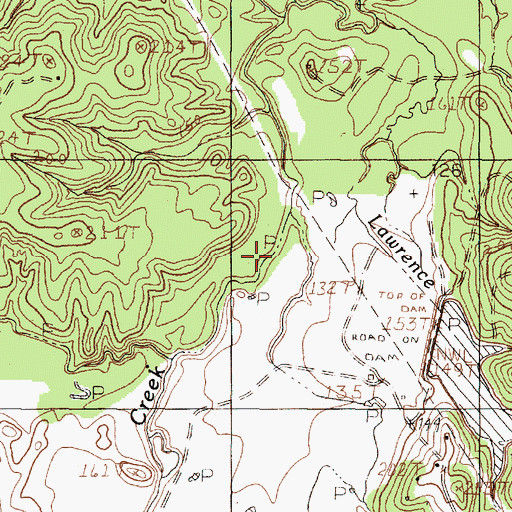 Topographic Map of Lawrence Branch, TX