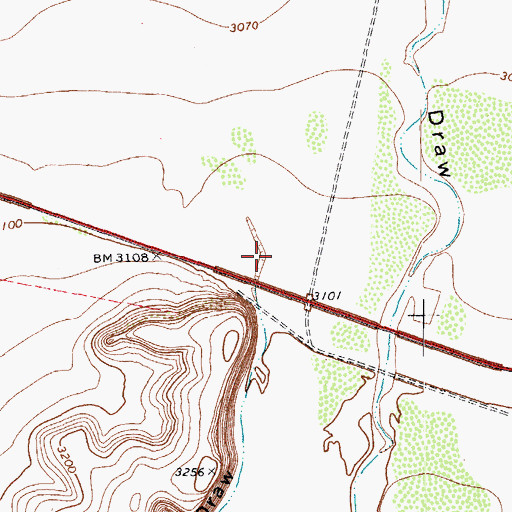 Topographic Map of Lawrence Draw, TX