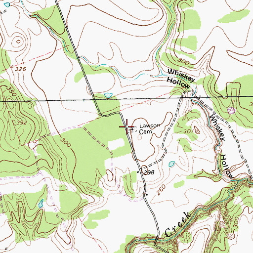 Topographic Map of Lawson Cemetery, TX