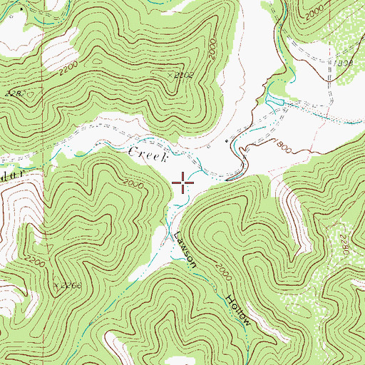 Topographic Map of Lawson Hollow, TX