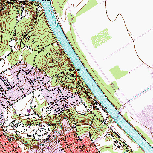 Topographic Map of Lawson Point, TX