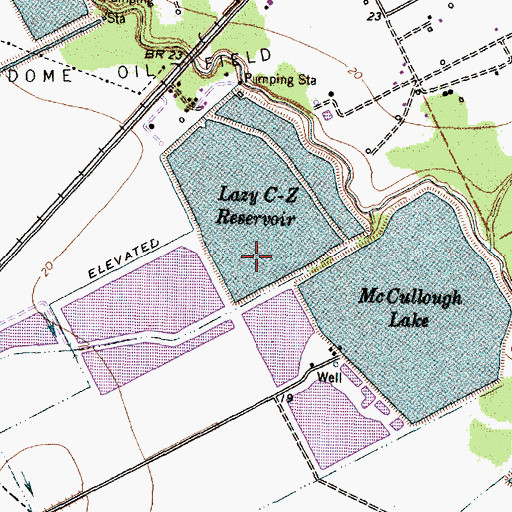 Topographic Map of Lazy C-Z Reservoir, TX