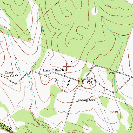 Topographic Map of Lazy F Ranch, TX