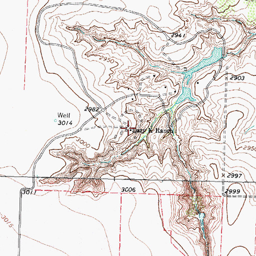 Topographic Map of Lazy K Ranch, TX